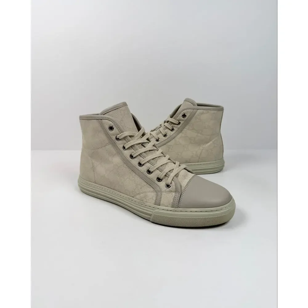Size 8US - Gucci High Top Beige Canvas